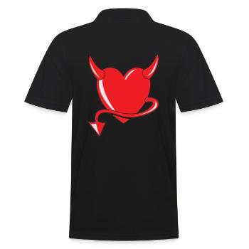 Cœur Rouge - Cœur du Diable - Cœur du Diable - Cadeau - Polo Homme - noir - Dos - Kai (181cm)