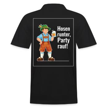 Pants down, party - Men's Polo Shirt - black - Back - Kai (181cm)