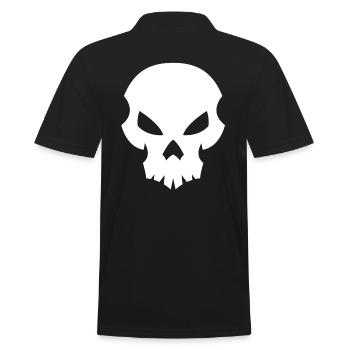 Totenkopf - Männer Poloshirt - Schwarz - Hinten - Kai (181cm)