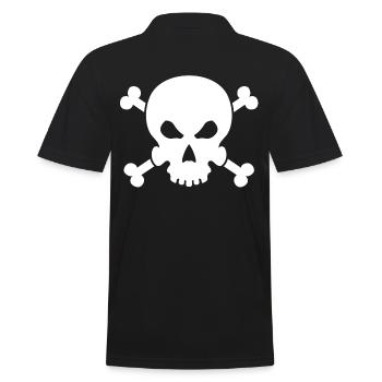 Totenkopf - Männer Poloshirt - Schwarz - Hinten - Kai (181cm)