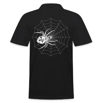 Spinne - Männer Poloshirt - Schwarz - Hinten - Kai (181cm)