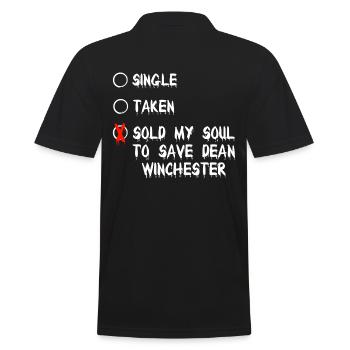 Supernatural - Männer Poloshirt - Schwarz - Hinten - Kai (181cm)