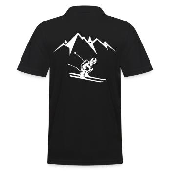 Skifahrer Skifahren - Männer Poloshirt - Schwarz - Hinten - Kai (181cm)