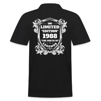 1988 Birthday vintage Vintage Retro - Men's Polo Shirt - black - Back - Kai (181cm)