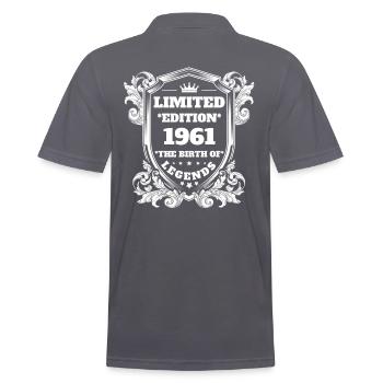 1961 Anniversaire vintage vintage rétro - Polo Homme - charbon - Dos - Nico (186cm)