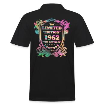 1962 Anniversaire vintage couleurs arc-en-ciel - Polo Homme - noir - Dos - Kai (181cm)