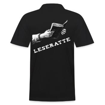 Buch – Leseratte - Männer Poloshirt - Schwarz - Hinten - Kai (181cm)