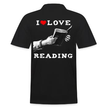 I love reading - Men's Polo Shirt - black - Back - Kai (181cm)