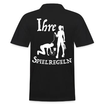 Herrin Hausherrin Domina - Männer Poloshirt - Schwarz - Hinten - Kai (181cm)