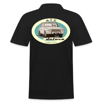 Wartburg 353 deluxe AWE Design IFA DDR - Männer Poloshirt - Schwarz - Hinten - Kai (181cm)
