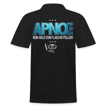Apnoe Freediving Kein Geld zum Flaschen füllen - Männer Poloshirt - Schwarz - Hinten - Kai (181cm)