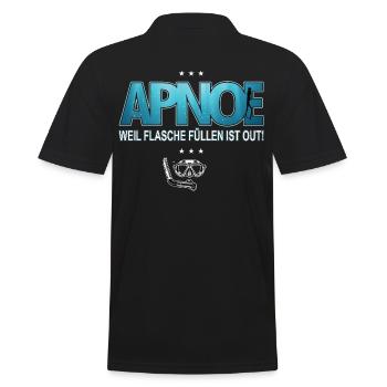Apnoe Freediving Weil Flaschen füllen ist out - Männer Poloshirt - Schwarz - Hinten - Kai (181cm)