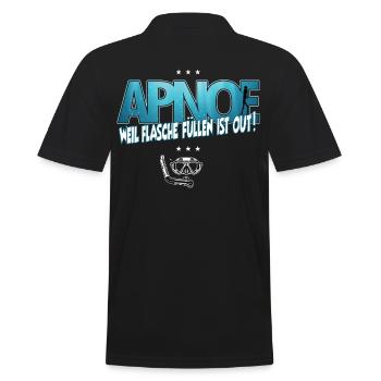 Apnoe Freediving Weil Flaschen füllen ist out - Männer Poloshirt - Schwarz - Hinten - Kai (181cm)