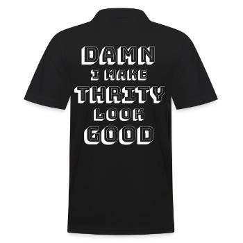 30th birthday - Men's Polo Shirt - black - Back - Kai (181cm)