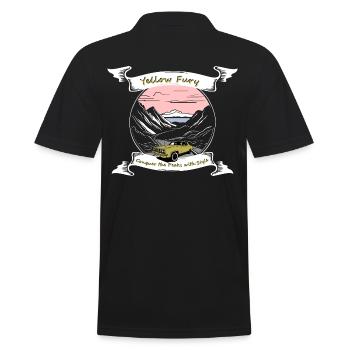 Cooles durch die Berge fahrendes Auto driftet - Männer Poloshirt - Schwarz - Hinten - Kai (181cm)