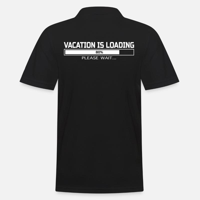 VACATION IS LOADING - Männer Poloshirt - Schwarz