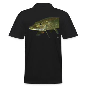 Hecht - Männer Poloshirt - Schwarz - Hinten - Kai (181cm)