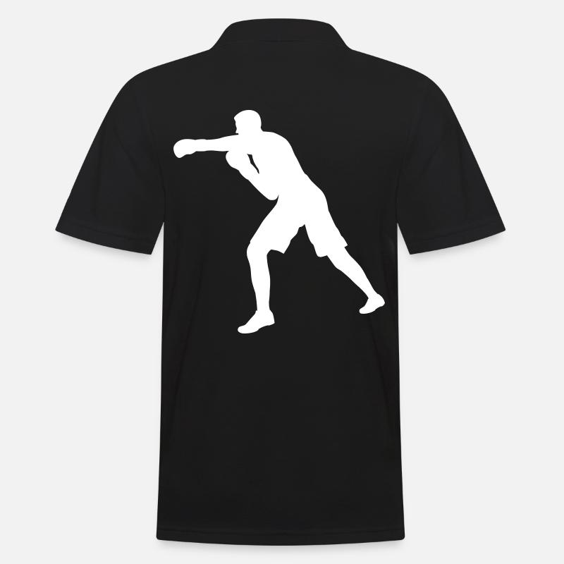 Boxer Schlag in weiß - Männer Poloshirt - Schwarz