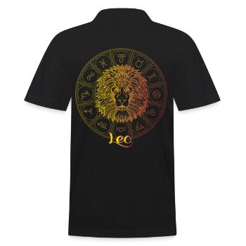 Leos Sternzeichen - Männer Poloshirt - Schwarz - Hinten - Kai (181cm)