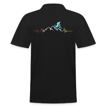 Battement de coeur rétro VTT - Polo Homme - noir - Dos - Kai (181cm)