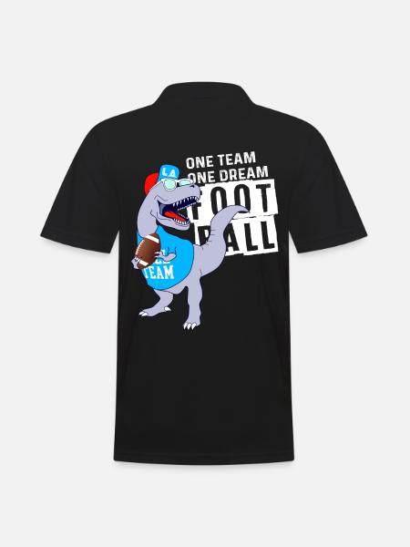 Football américain T-Rex - Un rêve, une équipe Dino - Polo Homme - noir