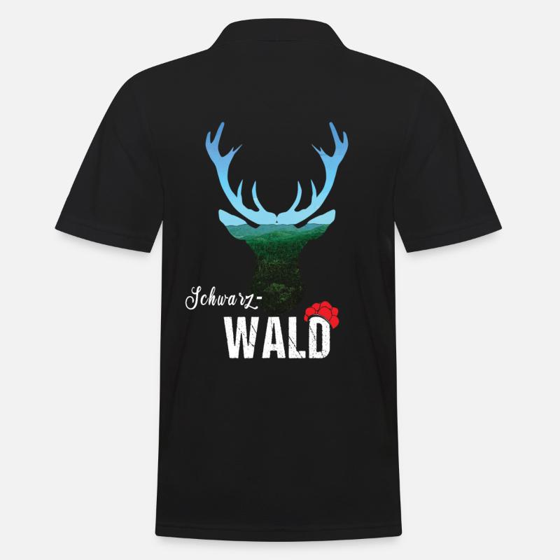 Schwarzwald Hirsch - Männer Poloshirt - Schwarz