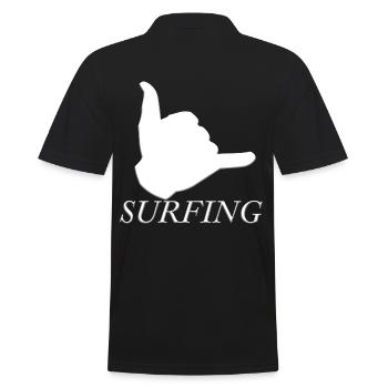 Surfen Surfbrett Gruß Wellen Sport Hobby Geschenk - Männer Poloshirt - Schwarz - Hinten - Kai (181cm)