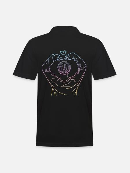 Coeur kpop koreapop KPOP idée cadeau - Polo Homme - noir
