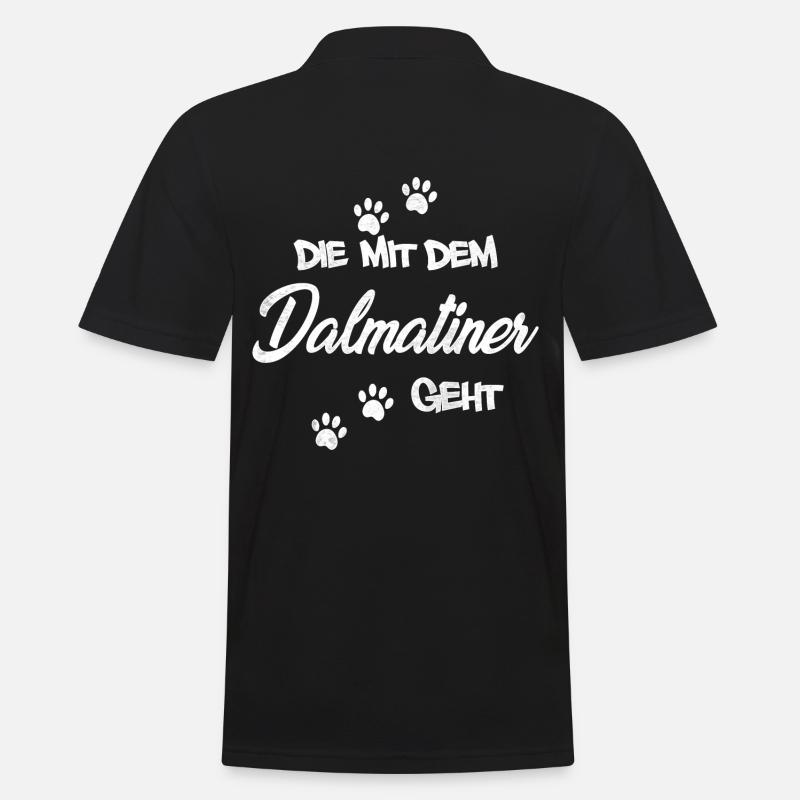Die mit dem Dalmatiner geht | Hundebesitzerin - Männer Poloshirt - Schwarz