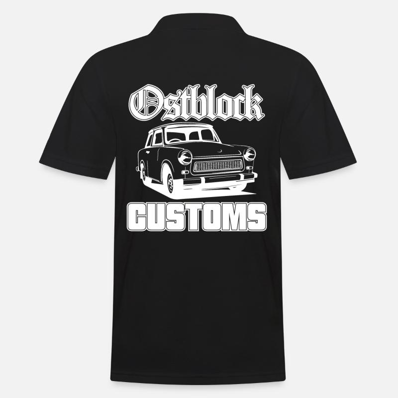 Trabi Trabbi Ostblock Customs DDR Auto - Männer Poloshirt - Schwarz