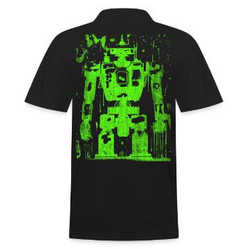 Kampfroboter Roboter Killerrobot used-look - Männer Poloshirt - Schwarz - Hinten - Kai (181cm)