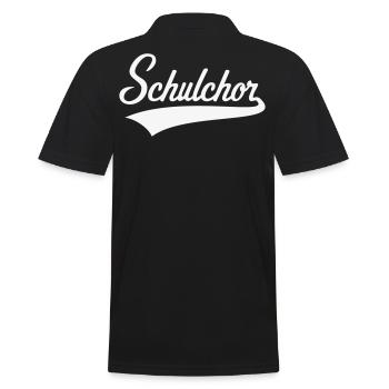 Schulchor (Chor / Musik / Schriftzug / White) - Männer Poloshirt - Schwarz - Hinten - Kai (181cm)