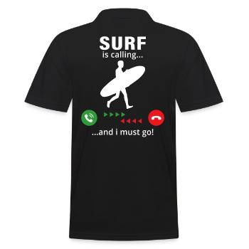 Le surf m’appelle et je dois y aller - Polo Homme - noir - Dos - Kai (181cm)