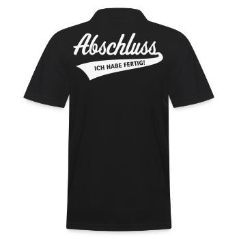 Abschluss – Ich Habe Fertig! (Schulabschluss / W) - Männer Poloshirt - Schwarz - Hinten - Kai (181cm)