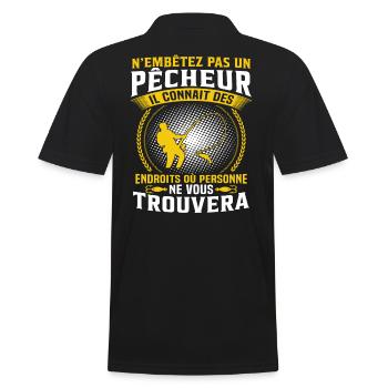 pêche cadeau pêcheur - Polo Homme - noir - Dos - Kai (181cm)