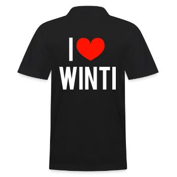 Ich liebe Winterthur - Männer Poloshirt - Schwarz - Hinten - Kai (181cm)