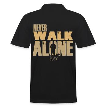 Never walk alone - Dog - Men's Polo Shirt - black - Back - Kai (181cm)