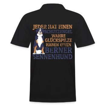 Berner Sennenhund Sennenhunde Schutzengel - Männer Poloshirt - Schwarz - Hinten - Kai (181cm)