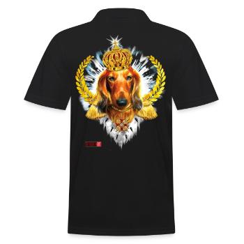 Dackel King Queen Dachshund Hund Lorbeerkranz - Männer Poloshirt - Schwarz - Hinten - Kai (181cm)