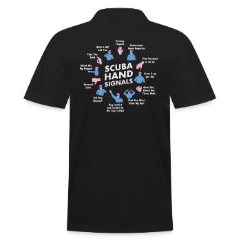 SIGNE D'ÉCHANGE DE MAIN Motif de passe-temps drôle - Polo Homme - noir - Dos - Kai (181cm)