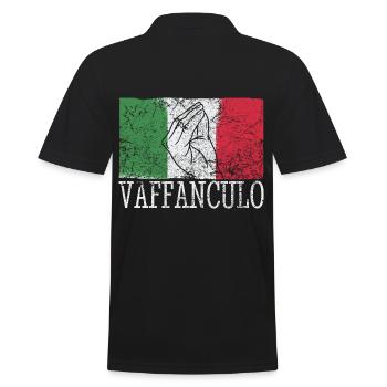 Drôle italienne Italie Vaffanculo geste hand - Polo Homme - noir - Dos - Kai (181cm)