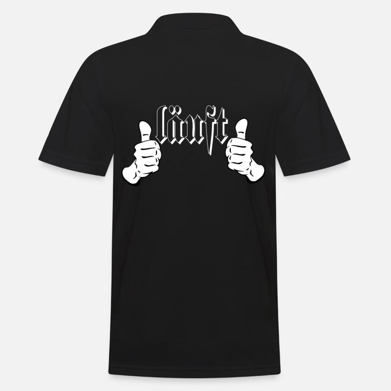 läuft,Spruch,Sprüche,Lustige Sprüche,Humor,Spaß, - Männer Poloshirt - Schwarz