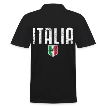 Italia Italien Flagge Zeichen Liebe Rom - Männer Poloshirt - Schwarz - Hinten - Kai (181cm)