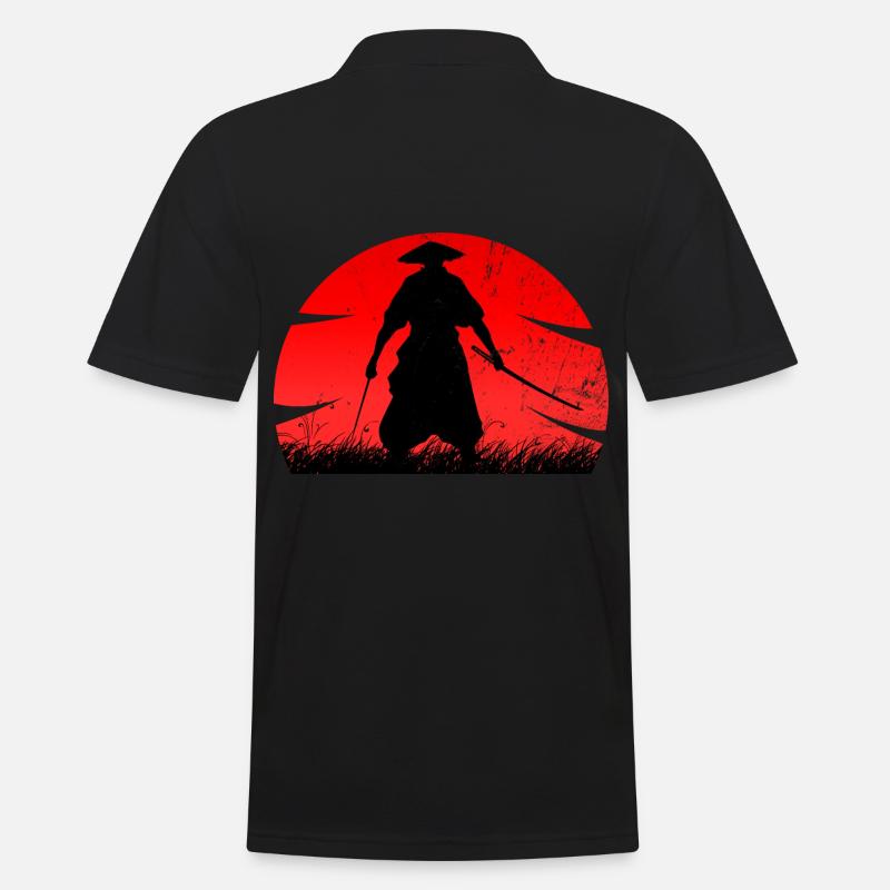 Samurai Ronin - Männer Poloshirt - Schwarz