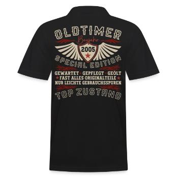 Oldtimer Jahrgang 2005 17. Geburtstag Geschenk Fun - Männer Poloshirt - Schwarz - Hinten - Kai (181cm)