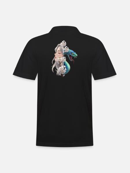 Femme mystique avec motif serpent - Polo Homme - noir