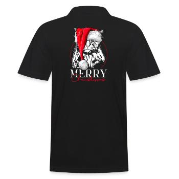 Père Noël Maine Coon Joyeux Noël Chat Wilsigns - Polo Homme - noir - Dos - Kai (181cm)