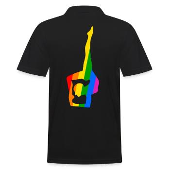 Farbenfrohes Yoga in flexibler Pose - Männer Poloshirt - Schwarz - Hinten - Kai (181cm)