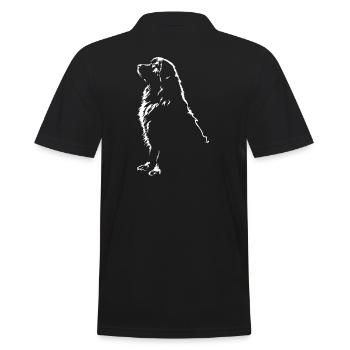 Newfoundland Silhouette Dog Dog Wilsigns - Men's Polo Shirt - black - Back - Kai (181cm)
