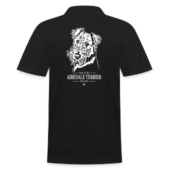 Airedale Terrier Mom Dog Dog Wilsigns - Men's Polo Shirt - black - Back - Kai (181cm)